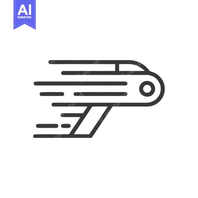 Fast Train Icon: Modern, Minimalist Design with Motion Lines