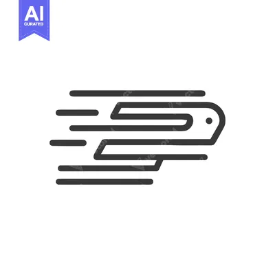 Fast Train Icon: Modern Minimalist Design with Motion Lines