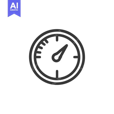 Aset premium populer: Minimalist Speedometer Icon: Precise Measurement, Bold Outline, Clean