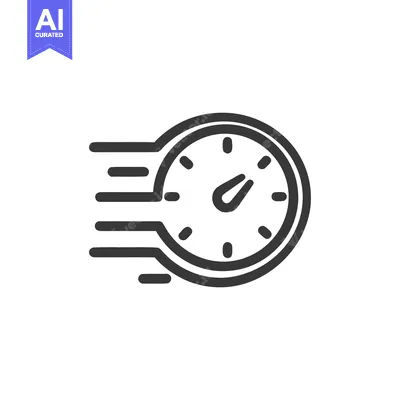 Aset premium populer: Speedometer Icon with Motion Lines, Fast Performance Symbol, Vector Il