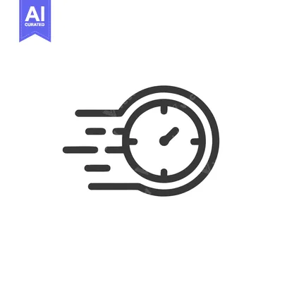 Fast Time: Minimalist Clock Icon with Motion Blur Effect