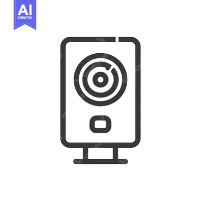 Aset desain premium: Minimalist Speaker Icon: Bold Outline, Concentric Circles, Modern Desi