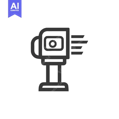 Aset premium populer: Radar Gun Icon: Speed Detection Device with Signal Waves, Minimalist D