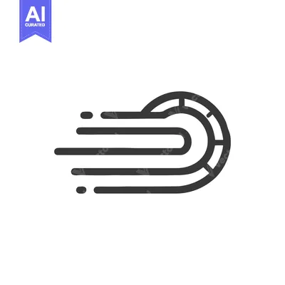 Aset premium populer: Dynamic Speedometer Icon: Motion Lines and Circular Gauge Design