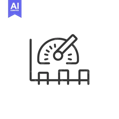 Speedometer Icon With Bars Graph for Growth Performance