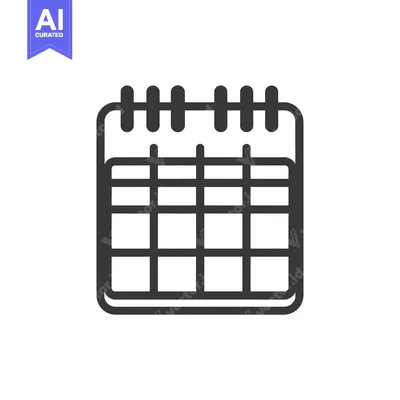 Download A black and white line drawing of a calendar with a spiral binding Vector Graphic