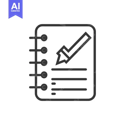 Aset desain premium: Spiral Notebook With Check Mark and Lines