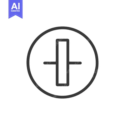 Grounding Symbol: Minimalist Line Art in Circle, Electrical Safety Ico