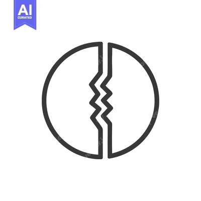 Broken Circle: Minimalist Graphic Symbol of Fracture and Division