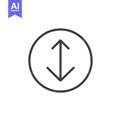Aset premium populer: Up and Down Arrows in Circle, Minimalist Icon Design