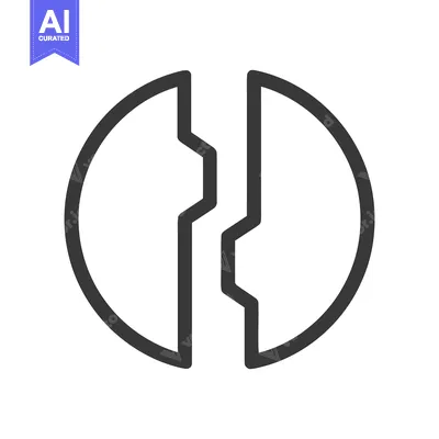 Aset premium populer: Abstract Broken Circle Icon with Interlocking Edges on White Backgroun