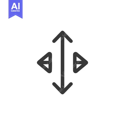 Aset desain premium: Resize Arrows Icon: Up, Down, Left, Right Directions, Simple Line Art