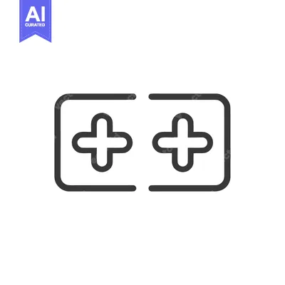 Double Plus Icon: Minimalist Design with Rounded Square Frames
