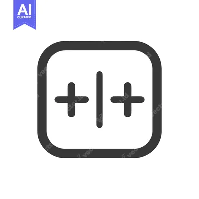 Split Screen Icon: Two Plus Signs Separated by Line in Rounded Square