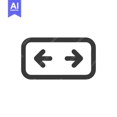 Aset premium populer: Horizontal Arrows in Rounded Rectangle, Directional Icon, Gray on Whit