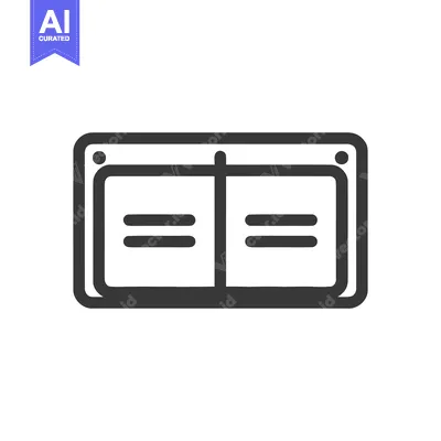 Popular premium asset: Minimalist Icon of a Double Window with Horizontal Bars and Rounded Fr