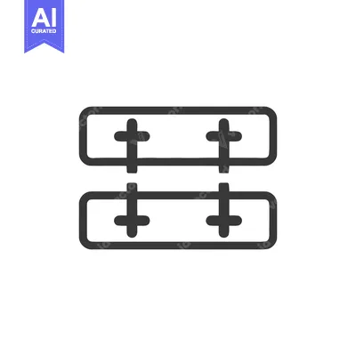 Aset desain premium: Abstract Icon of Two Stacked Rectangles with Crosses