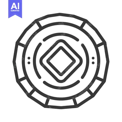 Download A Black and White Line Drawing of a Chinese Coin Vector Graphic