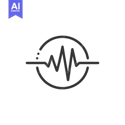 Minimalist Heartbeat Icon: Circular Pulse Wave with Dots