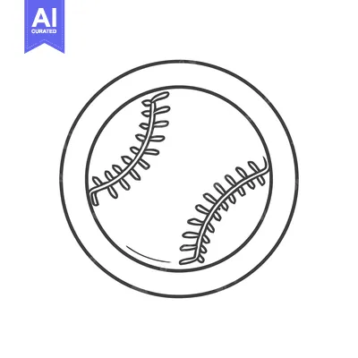 Minimalist Baseball Icon: Clean Line Art, Sports Symbolism, Graphic De