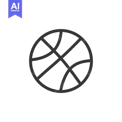 Minimalist Basketball Icon: Clean Lines, Sport Symbol, Vector Design