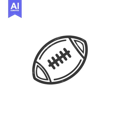 Premium design asset: Bold Outline of American Football, Isolated on White Background, Graph