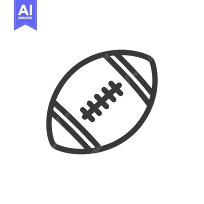 Aset desain premium: American Football Icon: Bold Outline, Classic Design, Sport Symbolism