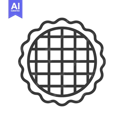 Download A black and white line drawing of a circular waffle Vector Graphic