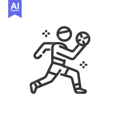 Dynamic Handball Player Icon: Action, Sport, and Modern Design