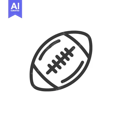 Aset premium populer: Minimalist American Football Icon: Bold Outline on White Background