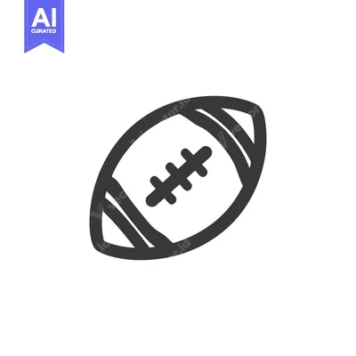 Popular premium asset: Minimalist American Football Icon: Bold Outline on White Background