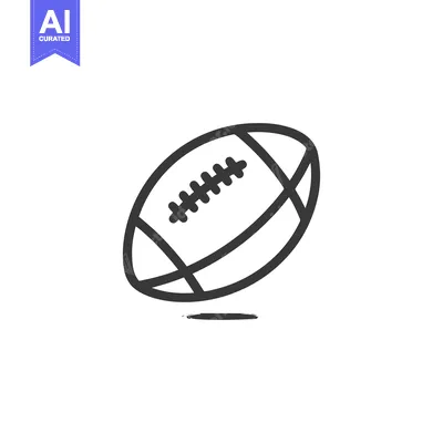 Aset desain premium: Bold Line Art: American Football with Dynamic Shadow Detail