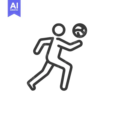 Minimalist Icon of Volleyball Player Serving Ball with Dynamic Pose