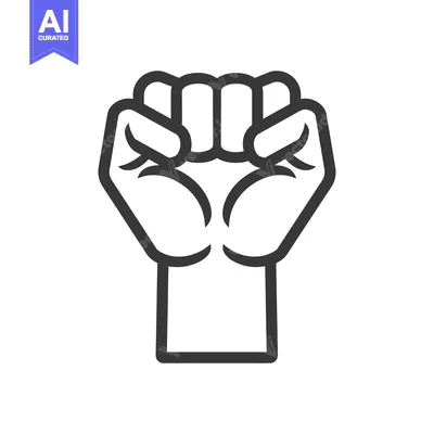 A Black and White Line Drawing of a Closed Fist