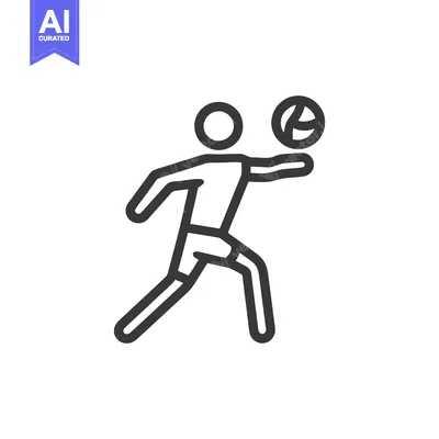 Minimalist Volleyball Player Icon: Serving with Precision and Dynamic