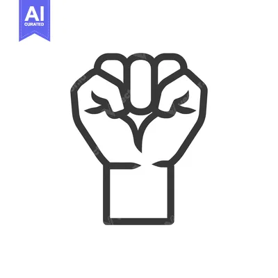 Popular premium asset: A Black and White Line Drawing of a Closed Fist