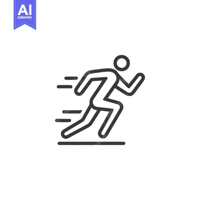 Aset premium populer: Minimalist Runner Icon: Dynamic Motion, Speed Lines, Clean Design