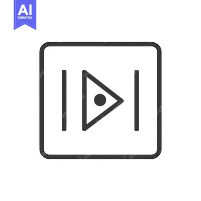 Square Button with Play and Pause Icon