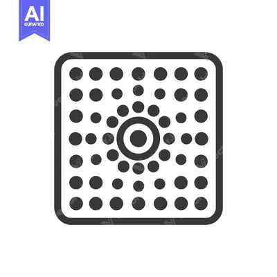 Popular premium asset: Abstract Square Pattern with Concentric Circles and Dots, Black and Wh