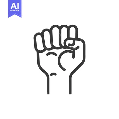 Aset premium populer: A Black and White Line Drawing of a Closed Fist