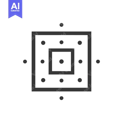 Minimalist Square and Dot Design: Geometric Simplicity on White Backgr