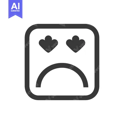 Square Face with Heart Eyes and Frown Mouth
