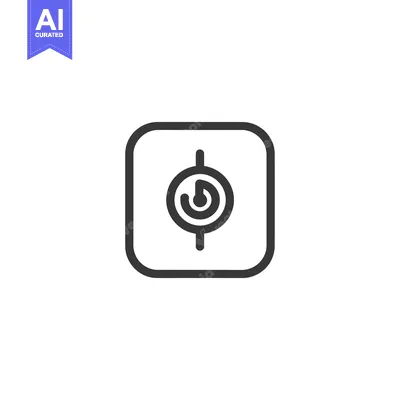 Aset desain premium: Square Frame Enclosing a Circular Power Button Icon