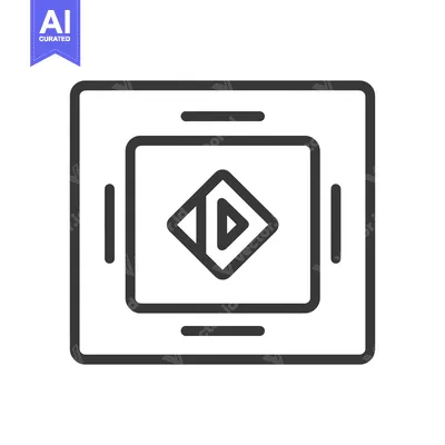 Square Frame with Play Button Icon in Center