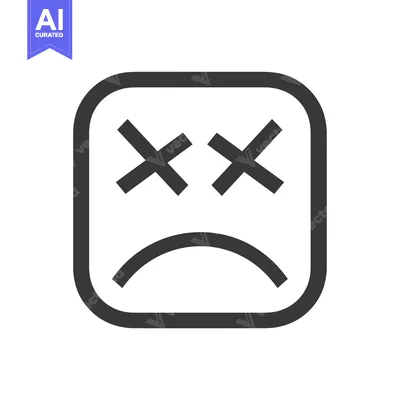 Popular premium asset: Square-shaped emoticon with crossed eyes and a frown