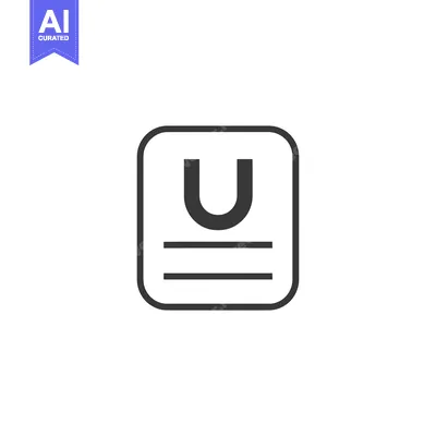 Square with a letter U and two horizontal lines inside