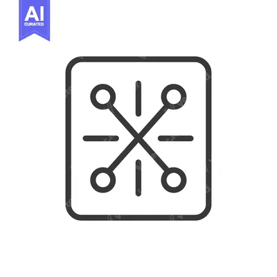 Aset premium populer: Square with four circles and connected lines