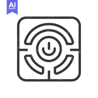 Popular premium asset: Square with Power Button and Concentric Arcs