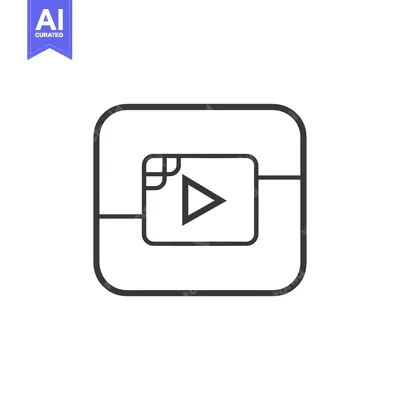 Aset desain premium: Square with Rounded Corners Containing a Play Button