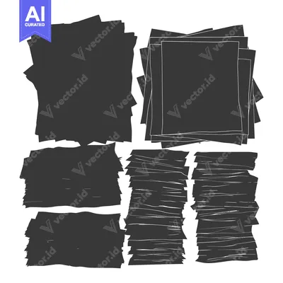 Stacked and Loose Paper Silhouettes